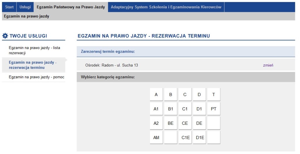 Instrukcja zapisu na egzamin on-line poprzez portal InfoCAR | WORD Radom