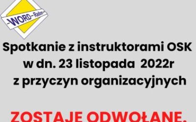 Spotkanie OSK odwołane