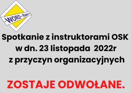 Spotkanie OSK odwołane